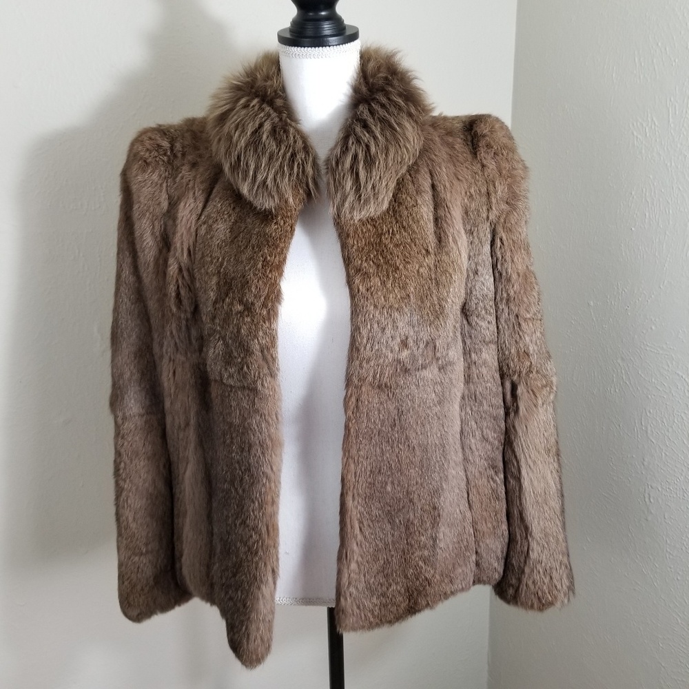 Vintage Upward Rabbit Fur Coat